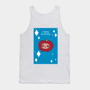 Happy Birthday - Apple Sloth Face Tank Top